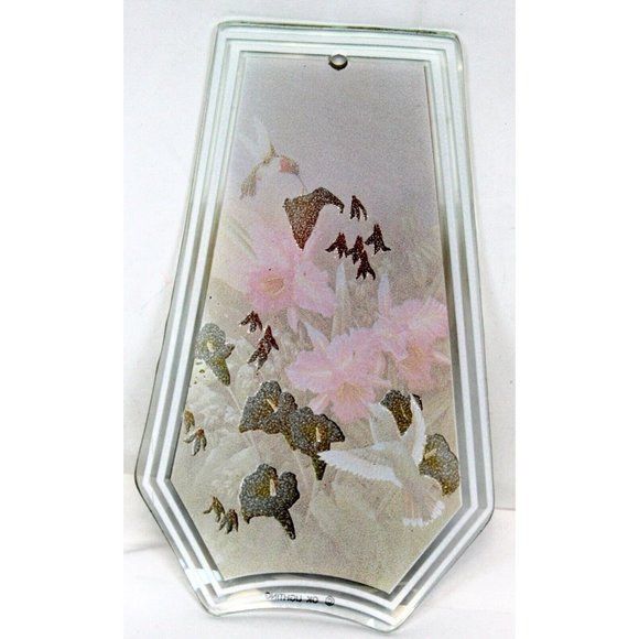 Touch Lamp OK Lighting Replacement Glass Panel Hummingbird Red Flower Orchids - Picture 4 of 6